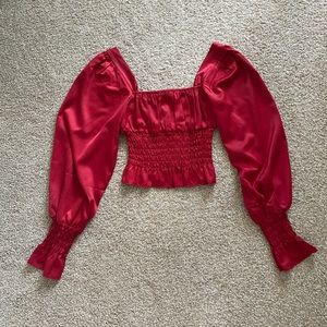 Silk Puff Sleeve Blouse